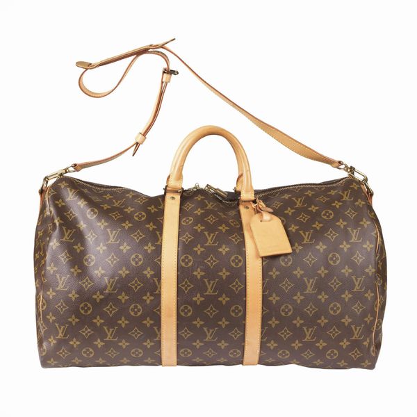 LOUIS VUITTON SACCA KEEPALL BANDOULIERE 55  - Asta Vintage: borse e accessori di hermes, louis vuitton e altre grandi maison - Associazione Nazionale - Case d'Asta italiane