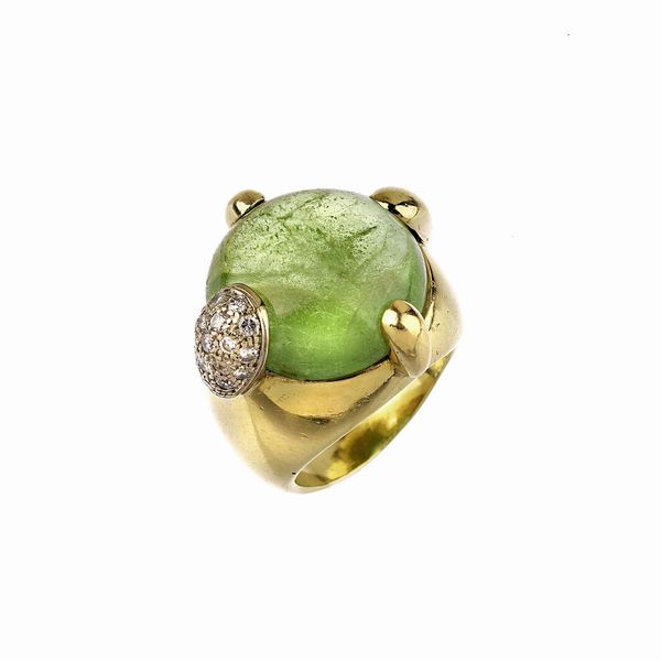 ANELLO CON PERIDOT E DIAMANTI  - Asta Gioielli - Associazione Nazionale - Case d'Asta italiane