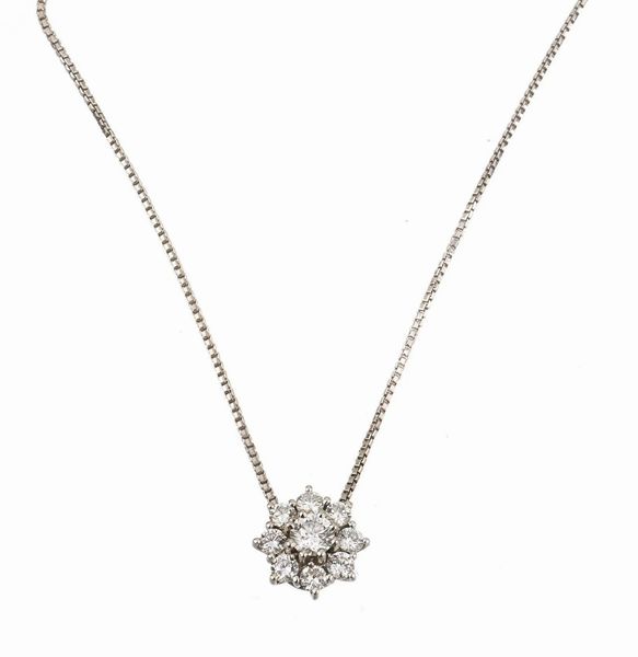 COLLANA A FORMA DI FIORE CON DIAMANTI  - Asta Gioielli - Associazione Nazionale - Case d'Asta italiane