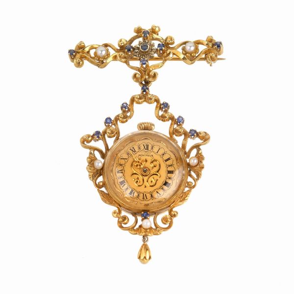 SPILLA CON OROLOGIO PENDENTE  - Asta Gioielli - Associazione Nazionale - Case d'Asta italiane