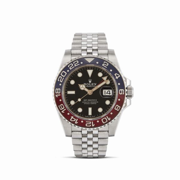 ROLEX : ROLEX GMT MASTER II REF. 126710BLRO N. MH0088XX ANNO 2019  - Asta OROLOGI - Associazione Nazionale - Case d'Asta italiane