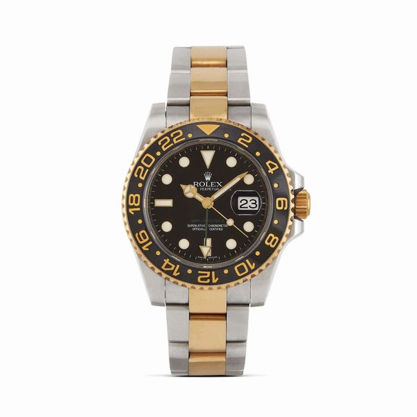 ROLEX : ROLEX GMT MASTER II ACCIAIO E ORO REF. 116713LN N. G2054XX ANNO 2011  - Asta OROLOGI - Associazione Nazionale - Case d'Asta italiane