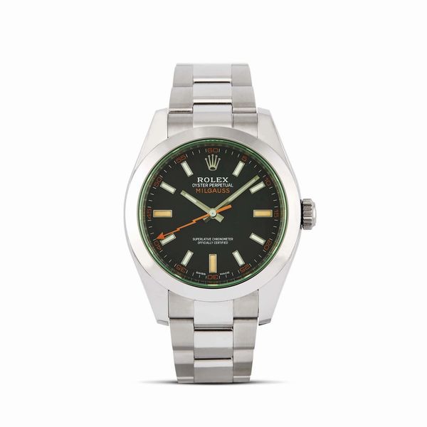 ROLEX : ROLEX MILGAUSS REF. 116400GV N. R279A0XX ANNO 2021  - Asta OROLOGI - Associazione Nazionale - Case d'Asta italiane