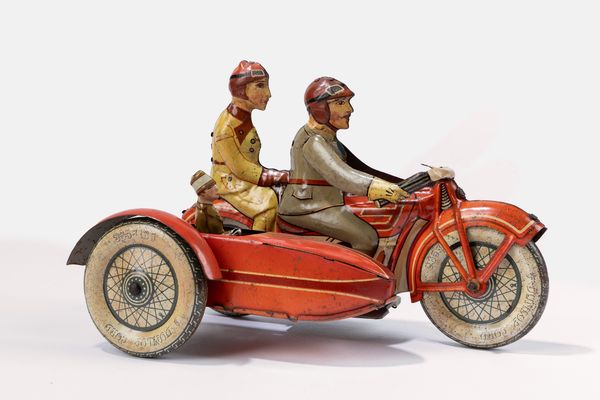 Tippco : Moto sidecar con la famiglia di grandi dimensione  - Asta Giocattoli d'Epoca - Associazione Nazionale - Case d'Asta italiane