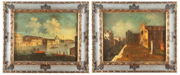 Maniera di Antonio Canal, detto il Canaletto : Due vedute di Venezia  - Asta Dipinti e Disegni Antichi - Associazione Nazionale - Case d'Asta italiane