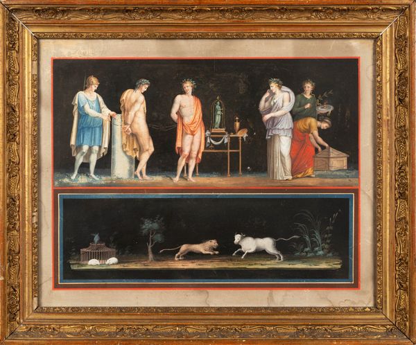 ARTISTA NEOCLASSICO : Due scene classiche: Rito romano; e Apollo e Marsia  - Asta Dipinti e Disegni Antichi - Associazione Nazionale - Case d'Asta italiane