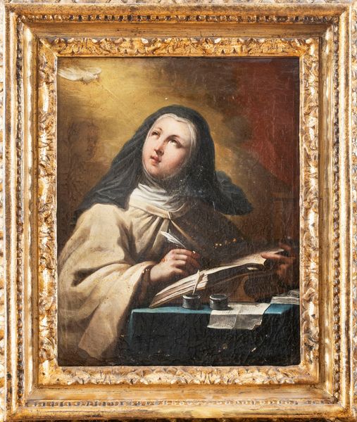 Scuola dell'Italia meridionale, secolo XVII : Santa Teresa  - Asta Dipinti e Disegni Antichi - Associazione Nazionale - Case d'Asta italiane