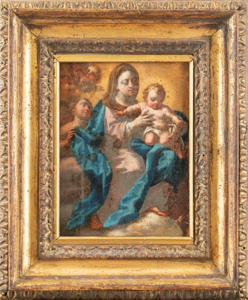 Scuola romana, secolo XVII : Madonna con Bambino e angeli  - Asta Dipinti e Disegni Antichi - Associazione Nazionale - Case d'Asta italiane