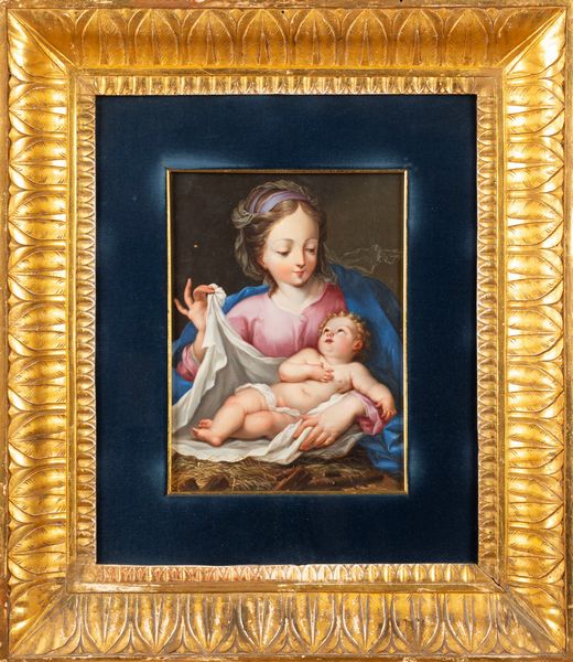 Scuola romana, secolo XVIII : Madonna con Bambino  - Asta Dipinti e Disegni Antichi - Associazione Nazionale - Case d'Asta italiane