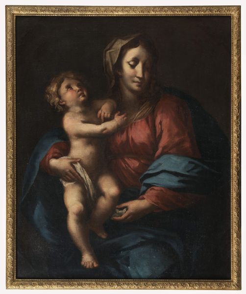 Scuola dell'Italia centrale, fine secolo XVII - inizi secolo XVIII : Madonna con Bambino  - Asta Dipinti e Disegni Antichi - Associazione Nazionale - Case d'Asta italiane