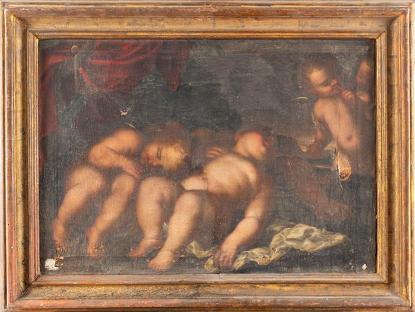 Scuola genovese, inizi del secolo XVII : Giochi di putti  - Asta Dipinti e Disegni Antichi - Associazione Nazionale - Case d'Asta italiane