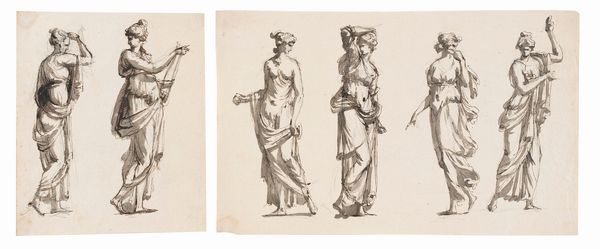 Giacomo Rossi : Studio per figure classiche femminili  - Asta Dipinti e Disegni Antichi - Associazione Nazionale - Case d'Asta italiane