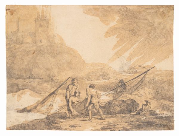 Attribuito a Adrien Manglard (Lione 1695 – Roma 1760) : Scena di naufragio  - Asta Dipinti e Disegni Antichi - Associazione Nazionale - Case d'Asta italiane