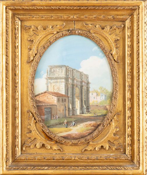 Seguace di Giovanni Paolo Panini : L'Arco di Costantino  - Asta Dipinti e Disegni Antichi - Associazione Nazionale - Case d'Asta italiane