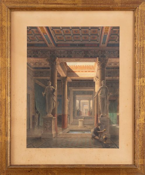 Jules-Frédéric Bouchet : Atrio della casa del poeta tragico a Pompei  - Asta Dipinti e Disegni Antichi - Associazione Nazionale - Case d'Asta italiane