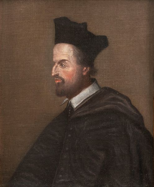 Scuola francese, secolo XVII : Ritratto di Cornelio Giansenio a mezzo busto di profilo  - Asta Dipinti e Disegni Antichi - Associazione Nazionale - Case d'Asta italiane