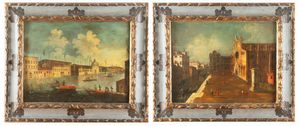 Maniera di Antonio Canal, detto il Canaletto : Due vedute di Venezia  - Asta Dipinti e Disegni Antichi - Associazione Nazionale - Case d'Asta italiane