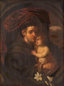 Scuola italiana, secolo XVIII - Sant'Antonio da Padova con il Bambino