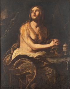 Scuola napoletana, secolo XVII - Maddalena penitente nel deserto