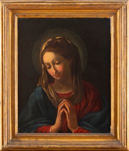 Scuola romana, secolo XVIII : Madonna orante  - Asta Dipinti e Disegni Antichi - Associazione Nazionale - Case d'Asta italiane