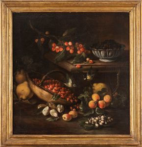 Scuola lombarda, secolo XVII : Due nature morte en plein air  - Asta Dipinti e Disegni Antichi - Associazione Nazionale - Case d'Asta italiane