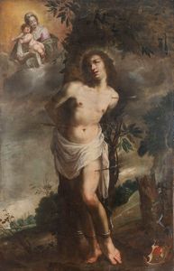 Denijs Calvaert : La visione di San Sebastiano  - Asta Dipinti e Disegni Antichi - Associazione Nazionale - Case d'Asta italiane