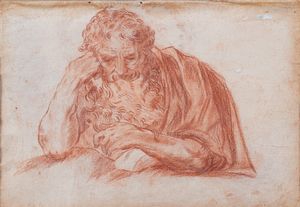 Scuola italiana, secolo XVII : Studio di Angelo (recto); Studio di Santo (verso)  - Asta Dipinti e Disegni Antichi - Associazione Nazionale - Case d'Asta italiane