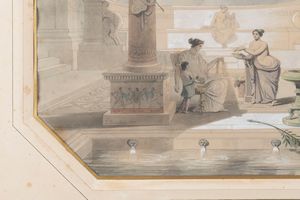 Jules-Frédéric Bouchet : Terme di una villa pompeiana  - Asta Dipinti e Disegni Antichi - Associazione Nazionale - Case d'Asta italiane