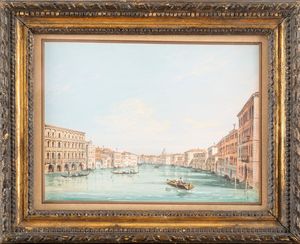 Scuola veneta, secolo XIX : Venezia, Canal Grande  - Asta Dipinti e Disegni Antichi - Associazione Nazionale - Case d'Asta italiane