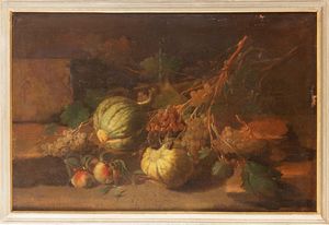 Scuola emiliana, fine secolo XVIII : Due nature morte in un interno di cucina  - Asta Dipinti e Disegni Antichi - Associazione Nazionale - Case d'Asta italiane