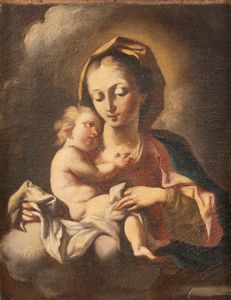 Scuola napoletana, secolo XVIII - Madonna con Bambino