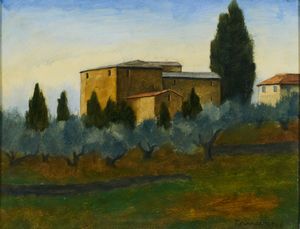 Nino Tirinnanzi : Paesaggio toscano  - Asta Arte Moderna e Contemporanea - Associazione Nazionale - Case d'Asta italiane