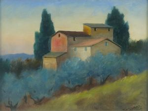 Nino Tirinnanzi : Paesaggio Toscano  - Asta Arte Moderna e Contemporanea - Associazione Nazionale - Case d'Asta italiane