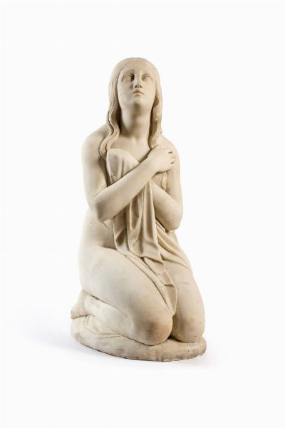 GIUSEPPE CROFF Milano 1810-1869 Torno : Maddalena penitente  - Asta Dipinti  - Associazione Nazionale - Case d'Asta italiane