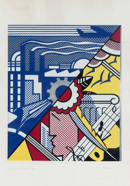 ROY LICHTENSTEIN New York (USA) 1923  1997 : Industry and Arts I 1969  - Asta Dipinti  - Associazione Nazionale - Case d'Asta italiane