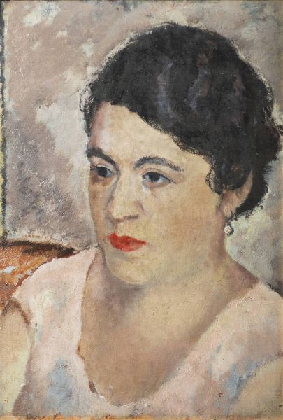 ITALO CREMONA Cozzo Lomellina (PV) 1905 - 1979 Torino : Ritratto di donna 1932 circa  - Asta Dipinti  - Associazione Nazionale - Case d'Asta italiane