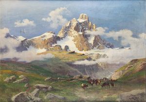 LEONARDO RODA Racconigi (CN) 1868 - 1933 - Monte Cervino visto dal Breuil