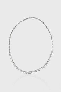 COLLANA - Peso gr 17 2 composto da diamanti taglio brillante e 8/8 per totali ct 5 55 ca  probabile colore G-H  purezza  [..]