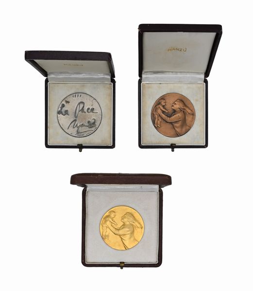 Trittico di medaglie Manzù  - Asta Numismatica - Associazione Nazionale - Case d'Asta italiane