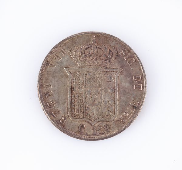 Piastra da 120 Grana del VI° tipo 1854 Napoli Ferdinando II di Borbone Regno delle Due Sicilie  - Asta Numismatica - Associazione Nazionale - Case d'Asta italiane