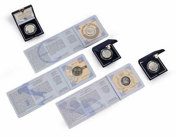 Lotto composto da 2 pezzi 5.000 Lire 1996 Proof e FDC + 1 pezzo 1.000 Lire FDC 1996 + 3 pezzi 10.000 lire 1995 Proof e FDC, 1996 FDC Repubblica Italiana  - Asta Numismatica - Associazione Nazionale - Case d'Asta italiane