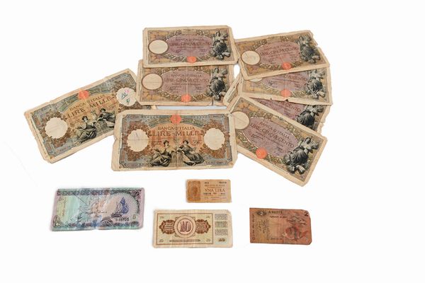 Lotto 6 pezzi 500 Lire Carpanesi Mietitrice (12.01.1935; 21.10.1938; 27.02.1940; 22.11.1940; 15.07.1941; 23.08.1943) e 2 pezzi 1000 Lire Carpanesi Repubbliche Marinare (Retro Fascio 13.02.1943; Retro BI 08.10.1943) Regno d'Italia  - Asta Numismatica - Associazione Nazionale - Case d'Asta italiane