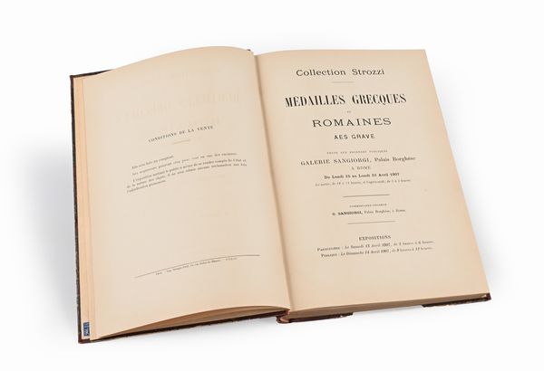 Collection Strozzi. Medailles grecques ou Romaines Aes Grave. Asta Galleria Sangiorgi, Palazzo Borghese, Roma 15-22 aprile 1907.  - Asta Numismatica - Associazione Nazionale - Case d'Asta italiane