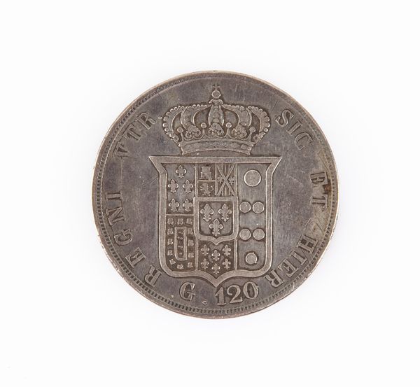 Piastra da 120 Grana del VI° Tipo 1855 Napoli Ferdinando IV di Borbone Regno delle Due Sicilie  - Asta Numismatica - Associazione Nazionale - Case d'Asta italiane