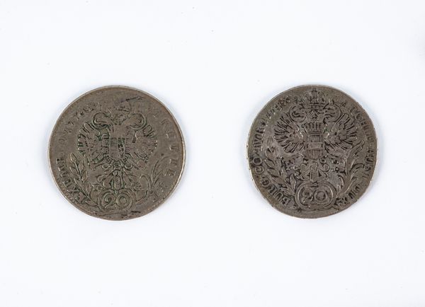 20 Kreuzer Aquila con scudo austriaco IC-FA Vienna 1774 Maria Teresa / 20 Kreuzer E Karlsburg 1776 Giuseppe II Impero d'Austria  - Asta Numismatica - Associazione Nazionale - Case d'Asta italiane