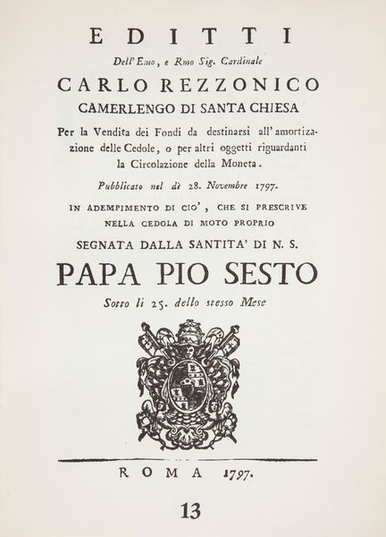 3 Volumi. Cesare Gamberini di Scarfea. Raccolta, Seconda raccolta e Terza Raccolta delle principali leggi, ordinanze, decreti, manifesti ecc. relativi alla Carta Monetata in Italia  - Asta Numismatica - Associazione Nazionale - Case d'Asta italiane