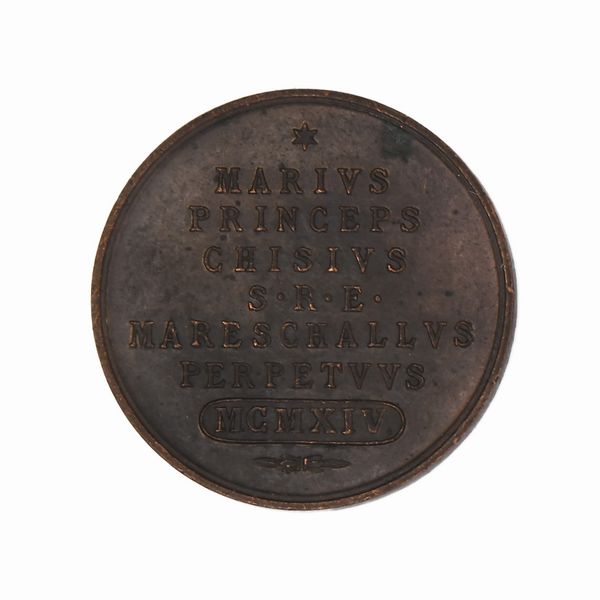 Medaglia in bronzo del Maresciallo del Conclave Sede Vacante 1914  - Asta Numismatica - Associazione Nazionale - Case d'Asta italiane