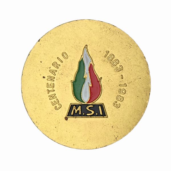 Una Medaglia in metallo dorato M.S.I. Anniversario mussoliniano  - Asta Numismatica - Associazione Nazionale - Case d'Asta italiane