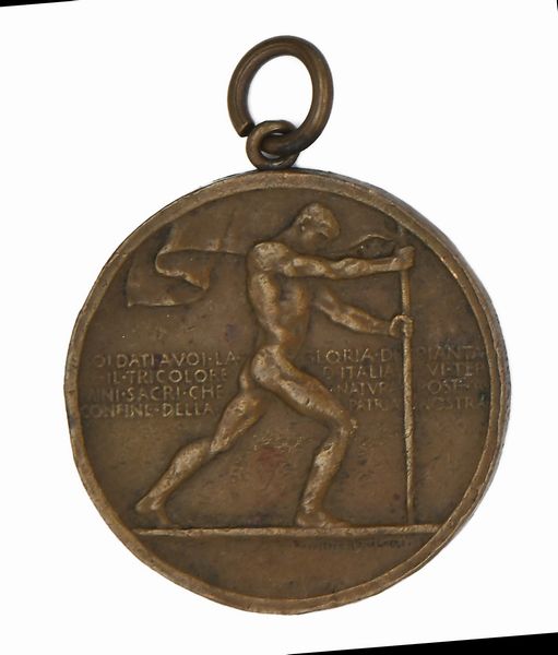 Giuseppe  Romagnoli : Giuseppe Romagnoli - Medaglia in bronzo In memoria della Grande Vittoria IV Novembre 1918 Regno d'Italia Vittorio Emanuele III  - Asta Numismatica - Associazione Nazionale - Case d'Asta italiane