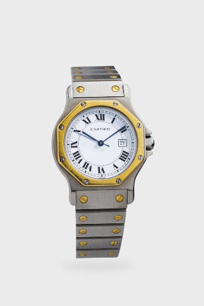 CARTIER : Mod. Santos Octagon  anni '80  - Asta Orologi  - Associazione Nazionale - Case d'Asta italiane